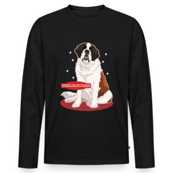 Bernhardiner Frauchen St. Bernhardshunde Geschenk - Männer Premium Bio Langarmshirt - Schwarz - Vorne - Nico (187cm)