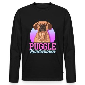 Puggle Dog Mom Dog Owner Gift - Men's Premium Organic Long Sleeve Shirt - black - Front - Nico (187cm)