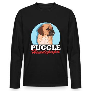 Puggle Dog Dad Puggle Dog Owner Gift - Men's Premium Organic Long Sleeve Shirt - black - Front - Nico (187cm)