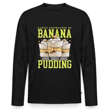 Bananenpudding Bananen Pudding Geschenk - Männer Premium Bio Langarmshirt - Schwarz - Vorne - Nico (187cm)