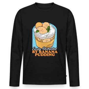Bananenpudding Liebhaber Bananen Pudding Geschenk - Männer Premium Bio Langarmshirt - Schwarz - Vorne - Nico (187cm)