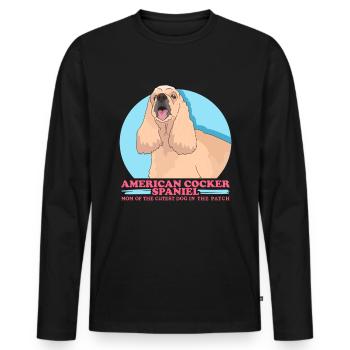American Cocker Spaniel maman chiens cadeau - T-shirt manches longues Premium bio Homme - noir - Devant - Nico (187cm)