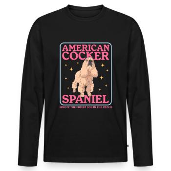 American Cocker Spaniel maman chien cadeau - T-shirt manches longues Premium bio Homme - noir - Devant - Nico (187cm)