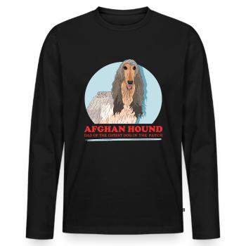 Afghanischer Windhund Dad Hundebesitzer Geschenk - Männer Premium Bio Langarmshirt - Schwarz - Vorne - Nico (187cm)