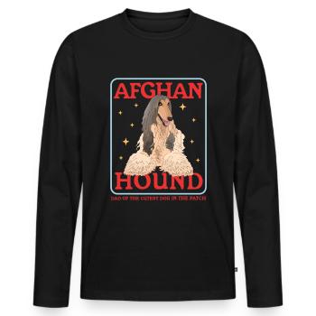 Afghanischer Windhund Dad Hundehalter Geschenk - Männer Premium Bio Langarmshirt - Schwarz - Vorne - Nico (187cm)