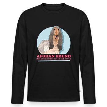 Afghanischer Windhund Mom Hundebesitzer Geschenk - Männer Premium Bio Langarmshirt - Schwarz - Vorne - Nico (187cm)