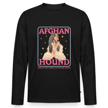 Afghan Hound Mom Dog Owner Gift - Men's Premium Organic Long Sleeve Shirt - black - Front - Nico (187cm)