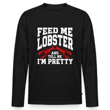 Seafood - Men's Premium Organic Long Sleeve Shirt - black - Front - Nico (187cm)