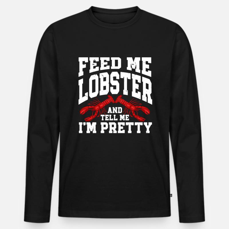 Meeresfrüchte - Männer Premium Bio Langarmshirt - Schwarz