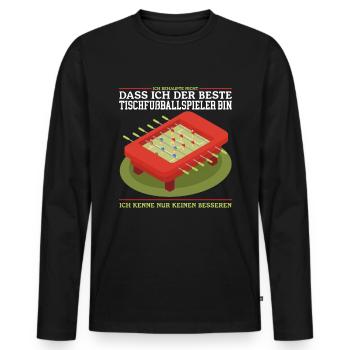 Foosball table foosball table football Crochet gift - Men's Premium Organic Long Sleeve Shirt - black - Front - Nico (187cm)