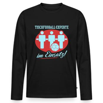 Foosball table Krökelen foosball gift - Men's Premium Organic Long Sleeve Shirt - black - Front - Nico (187cm)