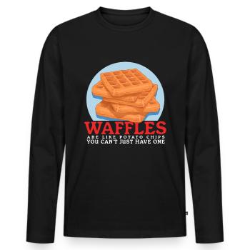 Gaufres Gaufres Lover Gaufre Cadeau - T-shirt manches longues Premium bio Homme - noir - Devant - Nico (187cm)