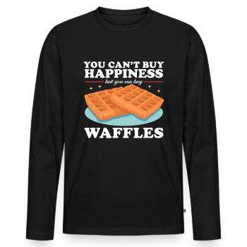 Gaufre Gaufre Lover Funny Gaufres Cadeau - T-shirt manches longues Premium bio Homme - noir - Devant - Nico (187cm)