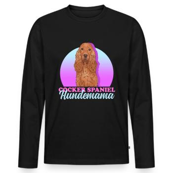 Cocker Spaniel chien maman | Cadeau Cocker Spaniel - T-shirt manches longues Premium bio Homme - noir - Devant - Nico (187cm)