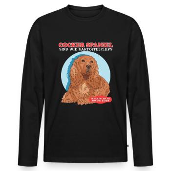 Cocker Spaniels Are Like Cocker Spaniel Gift - Men's Premium Organic Long Sleeve Shirt - black - Front - Nico (187cm)