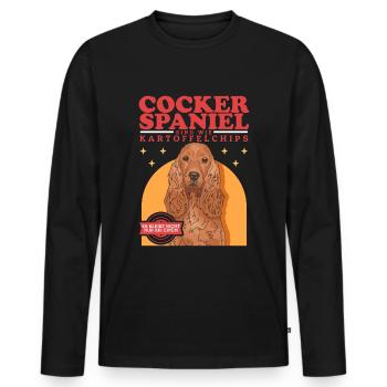 Les épagneuls cocker sont comme | Cadeau Cocker Spaniel - T-shirt manches longues Premium bio Homme - noir - Devant - Nico (187cm)
