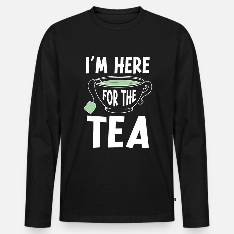 Teetrinker Tee - Männer Premium Bio Langarmshirt - Schwarz