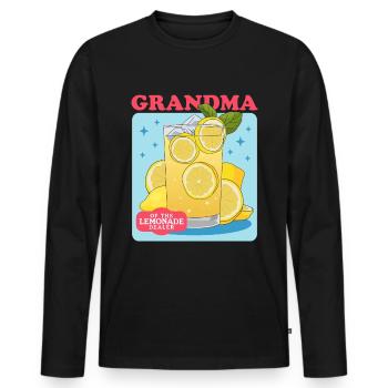 Limonade citron effervescent Stand cadeau - T-shirt manches longues Premium bio Homme - noir - Devant - Nico (187cm)