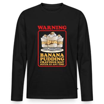 Bananenpudding Bananen-Pudding Geschenk - Männer Premium Bio Langarmshirt - Schwarz - Vorne - Nico (187cm)