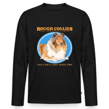 Collie Dogs Longhair Collie Collies Gift - Men's Premium Organic Long Sleeve Shirt - black - Front - Nico (187cm)
