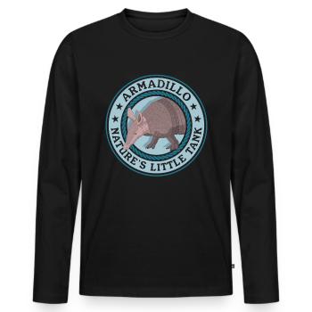 Tatou neuf cravate tatou cadeau - T-shirt manches longues Premium bio Homme - noir - Devant - Nico (187cm)