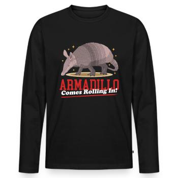 Tatou neuf-cravate tatous cadeau - T-shirt manches longues Premium bio Homme - noir - Devant - Nico (187cm)