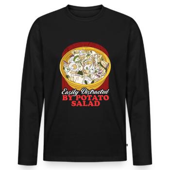 Potato Salad Härdöpfelsalat Gift - Men's Premium Organic Long Sleeve Shirt - black - Front - Nico (187cm)