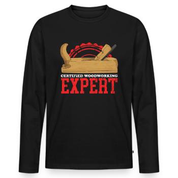 Travail du bois artisanat charpentier charpentier cadeau - T-shirt manches longues Premium bio Homme - noir - Devant - Nico (187cm)