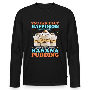 Bananenpudding Bananen Pudding Geschenk - Männer Premium Bio Langarmshirt - Schwarz - Vorne - Nico (187cm)