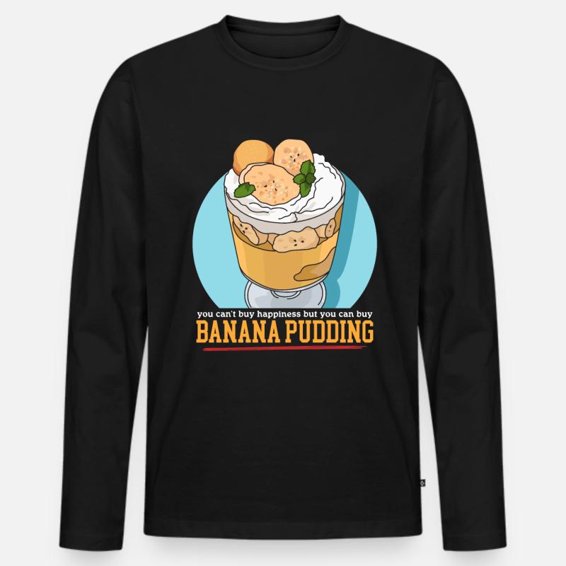 Bananenpudding Bananen-Pudding Geschenk - Männer Premium Bio Langarmshirt - Schwarz