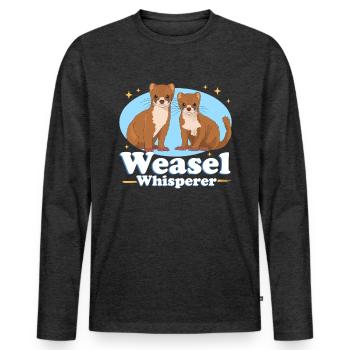Weasel Mouse Weasel Dwarf Weasel Gift - Men's Premium Organic Long Sleeve Shirt - heather anthracite - Front - Nico (187cm)