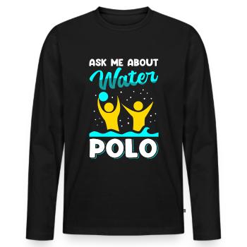 Water polo Water polo player gift - Men's Premium Organic Long Sleeve Shirt - black - Front - Nico (187cm)