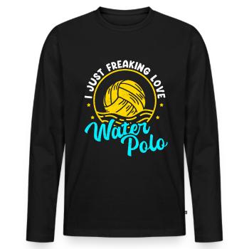 Water polo water polo player gift - Men's Premium Organic Long Sleeve Shirt - black - Front - Nico (187cm)