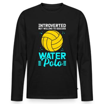 Water Polo Player Water Polo Gift - Men's Premium Organic Long Sleeve Shirt - black - Front - Nico (187cm)
