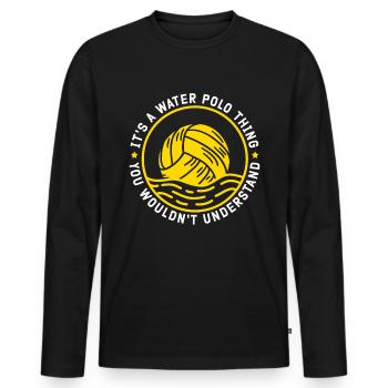 Water Polo Player Water Polo Player Gift - Men's Premium Organic Long Sleeve Shirt - black - Front - Nico (187cm)