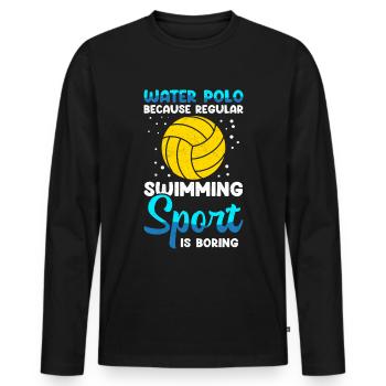 Water polo player funny water polo player gift - Men's Premium Organic Long Sleeve Shirt - black - Front - Nico (187cm)