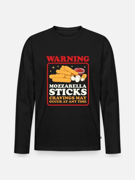 Mozzarella Sticks Cheese Lover Gift - Men's Premium Organic Long Sleeve Shirt - black