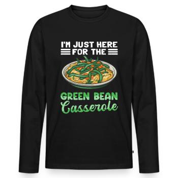 Green Bean Casserole Gift - Men's Premium Organic Long Sleeve Shirt - black - Front - Nico (187cm)