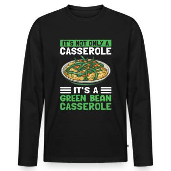 Green Bean Casserole Gift - Men's Premium Organic Long Sleeve Shirt - black - Front - Nico (187cm)