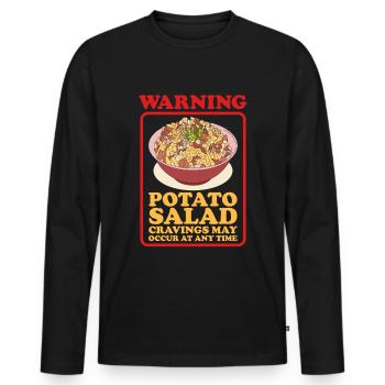 Salade de pommes de terre Härdöpfelsalat Cadeau - T-shirt manches longues Premium bio Homme - noir - Devant - Nico (187cm)