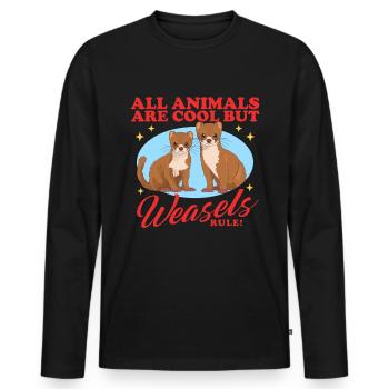 Weasel Mouse Weasel Small Weasel Gift - Men's Premium Organic Long Sleeve Shirt - black - Front - Nico (187cm)
