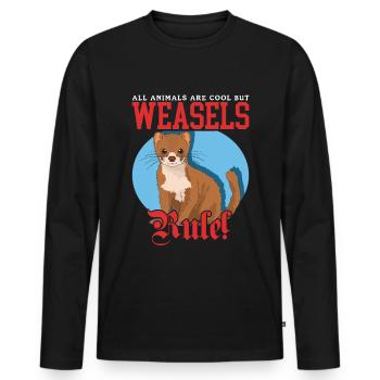 Weasel Mouse Weasel Hermännchen Gift - Men's Premium Organic Long Sleeve Shirt - black - Front - Nico (187cm)