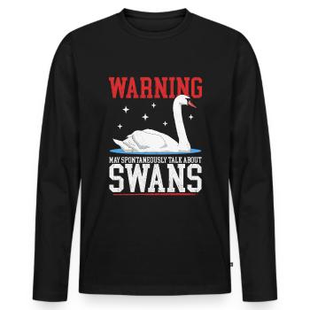 Cygnes cygnes cygnes amant de cygne cadeau - T-shirt manches longues Premium bio Homme - noir - Devant - Nico (187cm)
