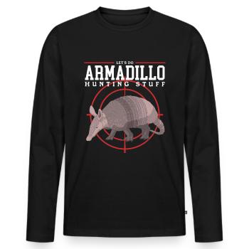 chasseur chasse permis chasse cadeau - T-shirt manches longues Premium bio Homme - noir - Devant - Nico (187cm)