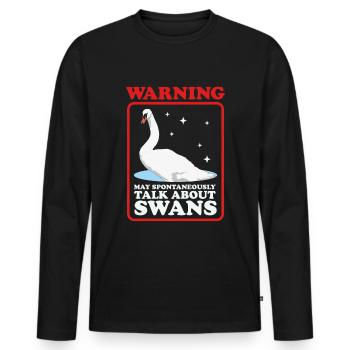 Schwan Schwanenliebhaber Schwäne Geschenk - Männer Premium Bio Langarmshirt - Schwarz - Vorne - Nico (187cm)