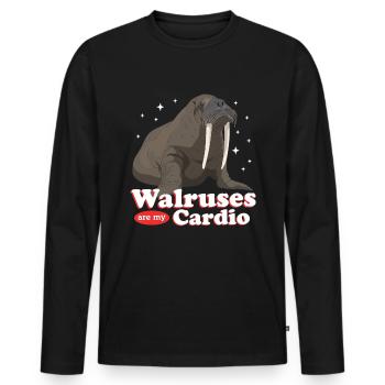 Walrus Walrus Walrus Walrus Gift - Men's Premium Organic Long Sleeve Shirt - black - Front - Nico (187cm)