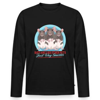 Rats, Rat Lover, Rat Owner, Gift - Men's Premium Organic Long Sleeve Shirt - black - Front - Nico (187cm)