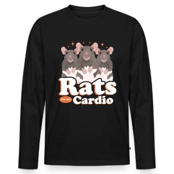 Cadeau de rat propriétaire de rat - T-shirt manches longues Premium bio Homme - noir - Devant - Nico (187cm)