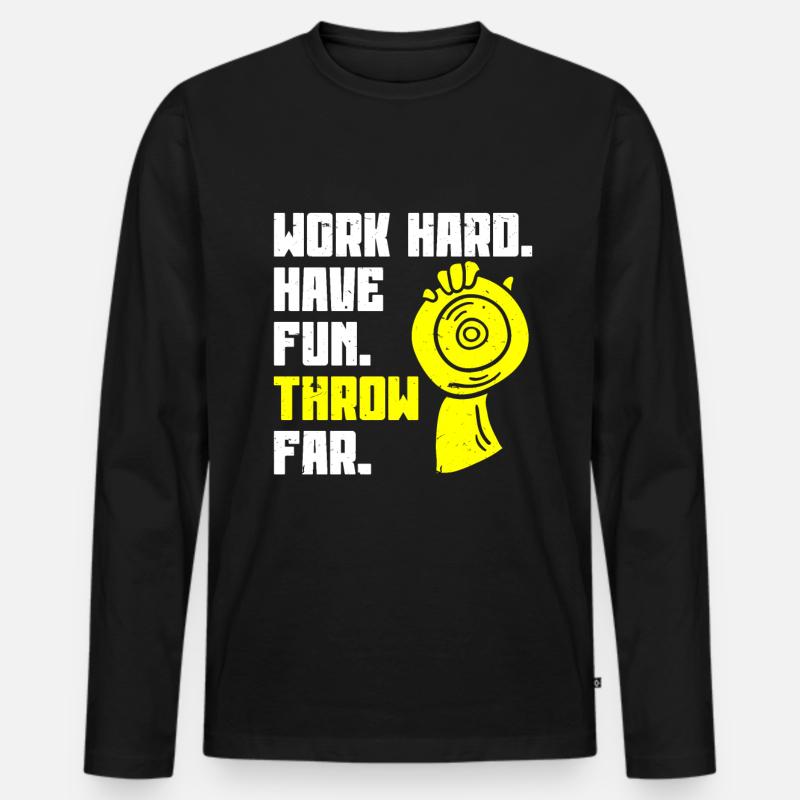 Diskuswerfer Leichtathletik Diskuswerfen - Männer Premium Bio Langarmshirt - Schwarz