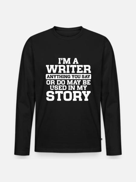 Author Writer - Men's Premium Organic Long Sleeve Shirt - black